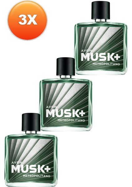 Musk Metropolitano Erkek Parfüm Edt 75 Ml. Üçlü Set