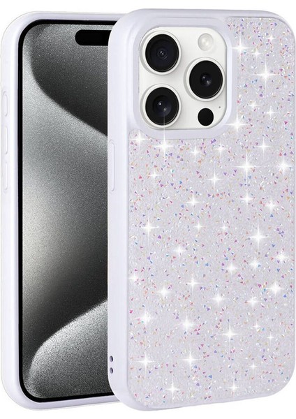 Apple iPhone 15 Pro Max Kılıf Parlak Taşlı Diamond Kapak