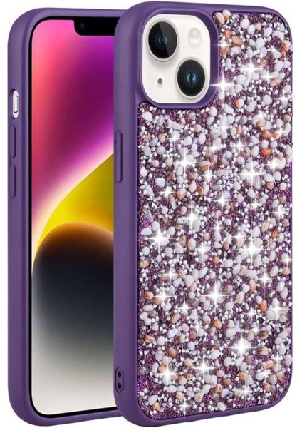 Apple iPhone 13 Kılıf Diamond Taşlı Tasarım Linea Kapak