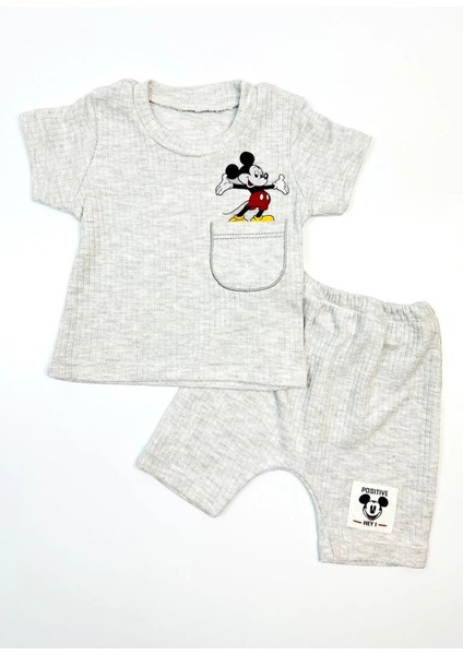 Kız Erkek Mickey Mouse Detay Bebek Takım