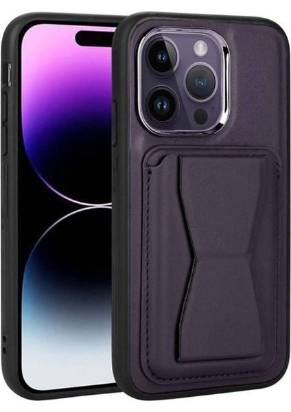 Apple iPhone 14 Pro Kılıf Memo Kartlıklı Standlı Pu Deri Kapak