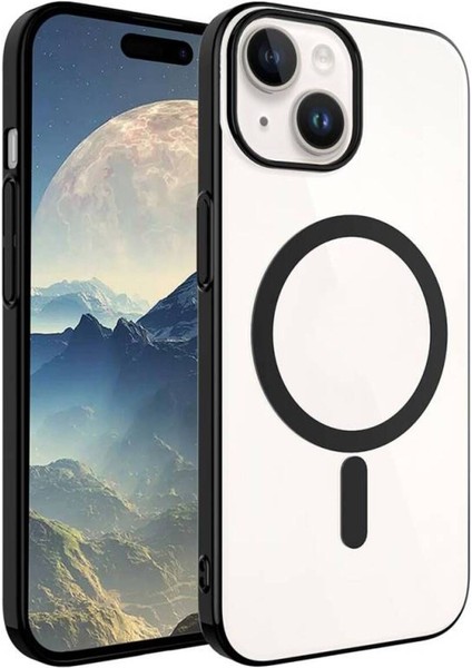 Apple iPhone 15 Kılıf Pixel Pc Sert Magsafeli Kılıf