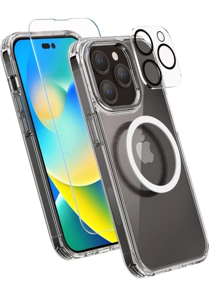 Apple iPhone15 Pro Max Kılıf Magsafe Özellikli Kapak + Nano Ekran Koruyucu + Kamera Koruyucu