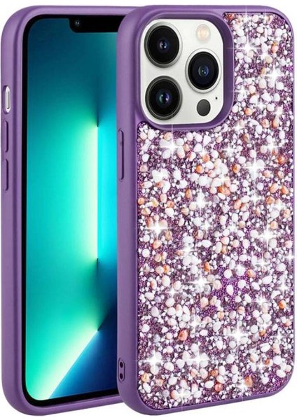 Apple iPhone 13 Pro Max Kılıf Diamond Taşlı Tasarım Linea Kapak