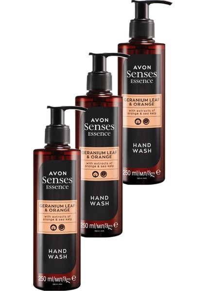 Senses Essence Sardunya Yaprağı ve Partakal Kokulu Sıvı El Sabunu 250 Ml. Üçlü Set