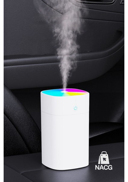 Beyaz H2O Humidifier 400 ml Ulrasonik Hava Nemlendirici Buhar Makinesi ve Aroma Difüzörü. 2 Yıl