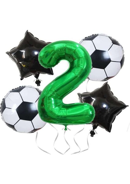 Yeşil Rakam Futbol Temalı Balon Seti Yaş 2