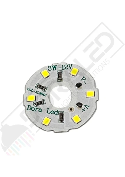 12Volt 3Watt Smd 5630 Ledli Led Modül Beyaz 10mm Delik Çaplı 12V 3W Avize Ledi 30mm(3 Adet)