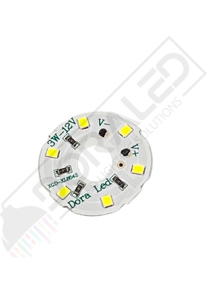 12Volt 3Watt Smd 5630 Ledli Led Modül Beyaz 10mm Delik Çaplı 12V 3W Avize Ledi 30mm(3 Adet)