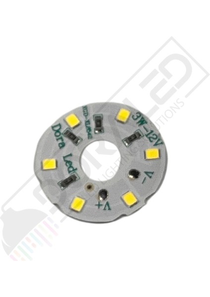 12Volt 3Watt Smd 5630 Ledli Led Modül Beyaz 10mm Delik Çaplı 12V 3W Avize Ledi 30mm(3 Adet)