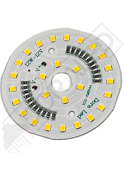 12Volt 12Watt Smd 5630 Ledli Led Modül Gün Işığı 10mm Delik Çaplı 12V 12W Avize Ledi 60mm(3 Adet)