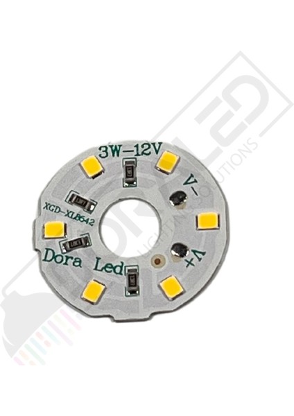 12Volt 3Watt Smd 5630 Ledli Led Modül Gün Işığı 10mm Delik Çaplı 12V 3W Avize Ledi 30mm(3 Adet)