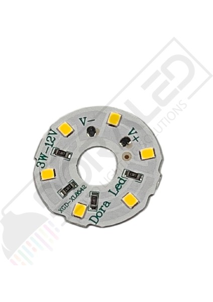 12Volt 3Watt Smd 5630 Ledli Led Modül Gün Işığı 10mm Delik Çaplı 12V 3W Avize Ledi 30mm(3 Adet)