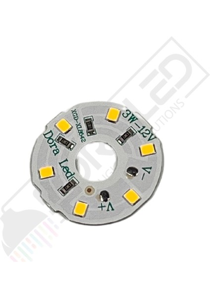 12Volt 3Watt Smd 5630 Ledli Led Modül Gün Işığı 10mm Delik Çaplı 12V 3W Avize Ledi 30mm(3 Adet)