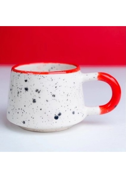 Ilbay Seramik Kupa Mug Klasik Kırmızı Simli