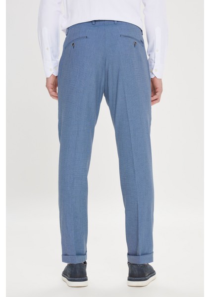 Slim Fit Dar Kesim Desenli Yünlü Yan Cepli Pantolon indirimleri