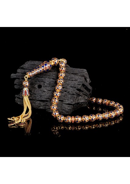 Tesbihsepetim Futbol Topu Model Zirkon Taşlı Siyah Mineli 925 Ayar Gümüş Tesbih fiyatları