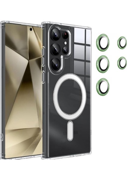 Samsung Galaxy S24 Ultra Kılıf Magsafe Özellikli Tacsafe Kılıf + Kamera Metal Koruyucu