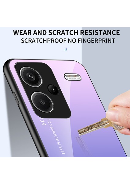 Xiaomi Redmi Için Note 13 Pro+ 5g Gradyan Temsilli Cam Kılıf Damla Koruma Sınıfı Gül (Yurt Dışından)