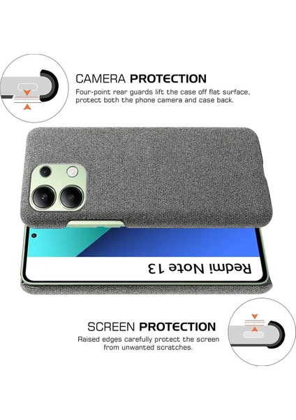 Xiaomi Redmi Note 13 4g Sert Pc+Kumaş Anti-Kayma Kapağı (Yurt Dışından) indirimleri