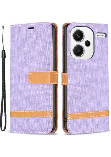 Xiaomi Redmi Note 13 Pro+ 5g Cüzdan Kılıf Kot Kot Doku Telefon Kapağı (Yurt Dışından)