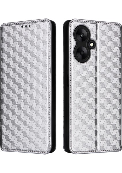 Xiaomi Redmi 13C 5g / Redmi 13R 5g / Poco M6 5g Manyetik Telefon Kılıfı Baskılı Rhombus Cover (Yurt Dışından)