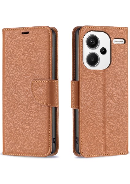 Xiaomi Redmi Note 13 Pro+ 5g Cüzdan Pu Deri Litchi Doku Ders Telefon Kapağı (Yurt Dışından)