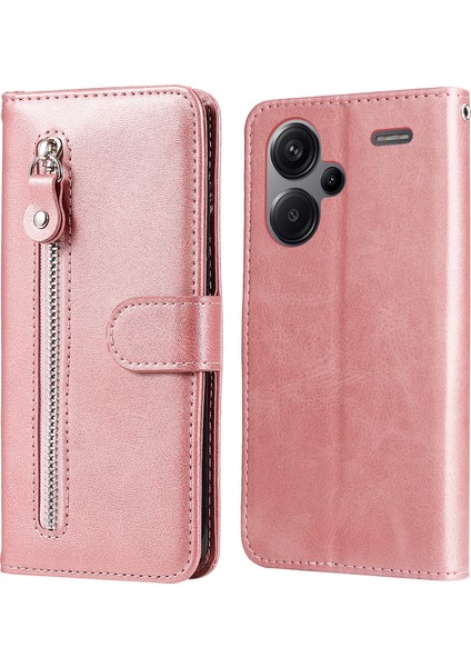 Xiaomi Redmi Note 13 Pro+ 5g Stand Buzağı Doku Deri Kapak Fermuar Cüzdan (Yurt Dışından)