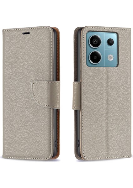 Xiaomi Redmi Note 13 Pro 5g Pu Deri Stand Kapağı Litchi Dokusu (Yurt Dışından)
