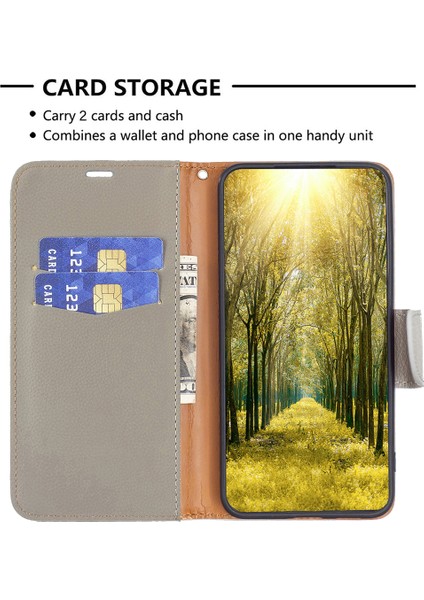 Xiaomi Redmi Note 13 Pro 5g Pu Deri Stand Kapağı Litchi Dokusu (Yurt Dışından)