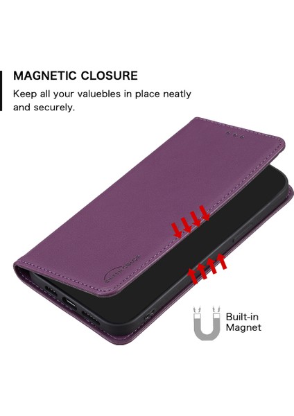 Xiaomi Redmi Note 13 5g Deri Kapak Manyetik Kapatma Flip Telefon Kılıfı (Yurt Dışından)