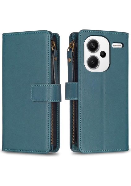 Xiaomi Redmi Note 13 Pro+ 5g Deri Cüzdan Kılıfı Zipper Cep Stand Telefon Kapağı (Yurt Dışından)