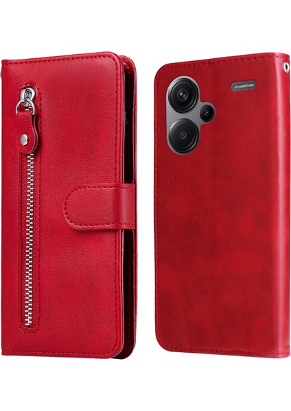 Xiaomi Redmi Note 13 Pro+ 5g Stand Buzağı Doku Deri Kapak Fermuar Cüzdan (Yurt Dışından)