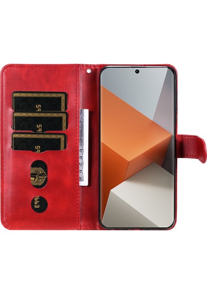 Xiaomi Redmi Note 13 Pro+ 5g Stand Buzağı Doku Deri Kapak Fermuar Cüzdan (Yurt Dışından)