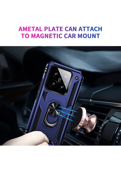 Xiaomi 14 Damla Geçirmez Kasa Pc+Tpu Telefon Geri Kapak Yüzüğü Kickstand (Yurt Dışından) modelleri
