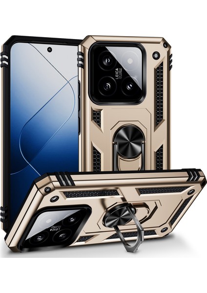 Xiaomi 14 Damla Geçirmez Kasa Pc+Tpu Telefon Geri Kapak Yüzüğü Kickstand (Yurt Dışından)