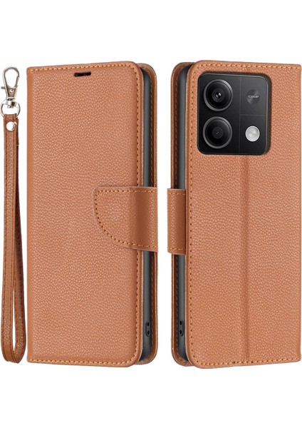 Xiaomi Redmi Note 13 5g Cüzdan Pu Deri Litchi Doku Koruyucu Kapak (Yurt Dışından)