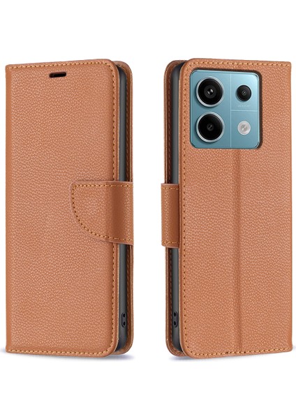 Xiaomi Redmi Note 13 Pro 5g Pu Deri Stand Kapağı Litchi Dokusu (Yurt Dışından)
