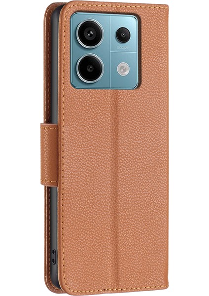 Xiaomi Redmi Note 13 Pro 5g Pu Deri Stand Kapağı Litchi Dokusu (Yurt Dışından)