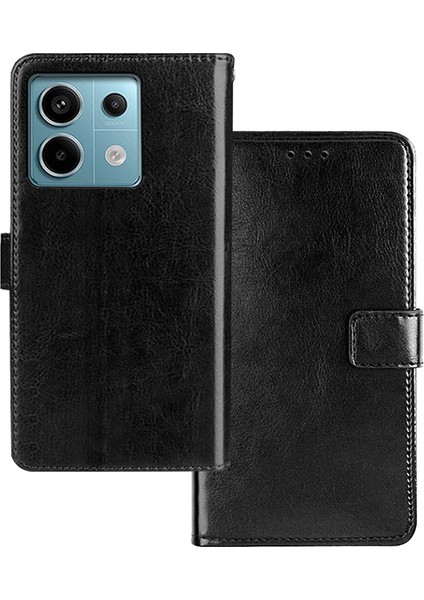 Xiaomi Redmi Note 13 Pro 5g Çılgın At Doku Cüzdan Telefon Koruyucu (Yurt Dışından)