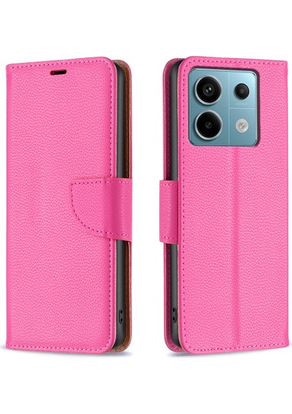 Xiaomi Redmi Note 13 Pro 5g Pu Deri Stand Kapağı Litchi Dokusu (Yurt Dışından)