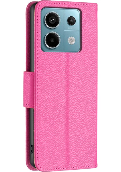Xiaomi Redmi Note 13 Pro 5g Pu Deri Stand Kapağı Litchi Dokusu (Yurt Dışından)