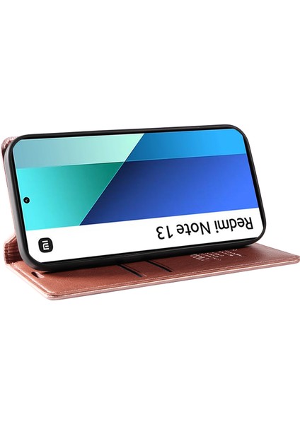 Xiaomi Redmi Note 13 4g Manyetik Kapanış Litchi Doku Deri Kılıf (Yurt Dışından)