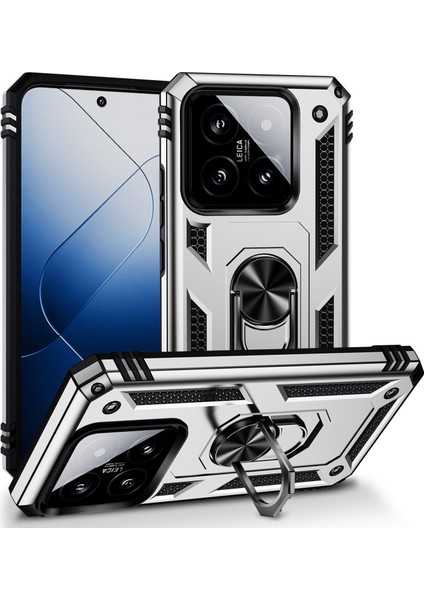 Xiaomi 14 Damla Geçirmez Kasa Pc+Tpu Telefon Geri Kapak Yüzüğü Kickstand (Yurt Dışından)