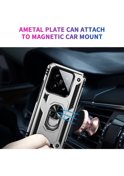 Xiaomi 14 Damla Geçirmez Kasa Pc+Tpu Telefon Geri Kapak Yüzüğü Kickstand (Yurt Dışından) modelleri