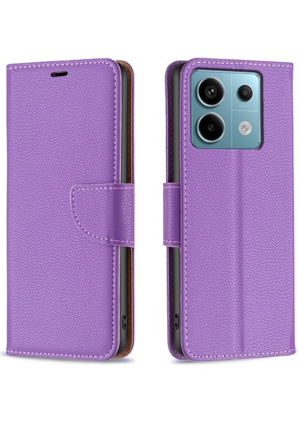 Xiaomi Redmi Note 13 Pro 5g Pu Deri Stand Kapağı Litchi Dokusu (Yurt Dışından)