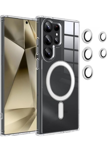 Samsung Galaxy S24 Ultra Kılıf Manyetik Şarj Özellikli Tacsafe Kılıf + Kamera Metal Koruyucu