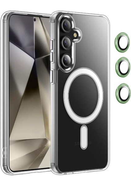 Samsung Galaxy S24 Kılıf Manyetik Şarj Özellikli Tacsafe Kılıf + Kamera Metal Koruyucu