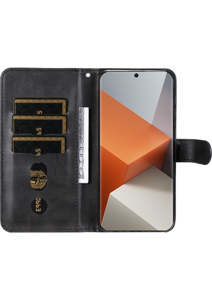 Xiaomi Redmi Note 13 Pro+ 5g Stand Buzağı Doku Deri Kapak Fermuar Cüzdan (Yurt Dışından)