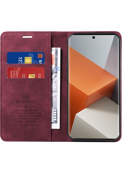 Xiaomi Redmi Note 13 Pro+ 5g Cüzdan Kılıf Deri Kapağı (Yurt Dışından)